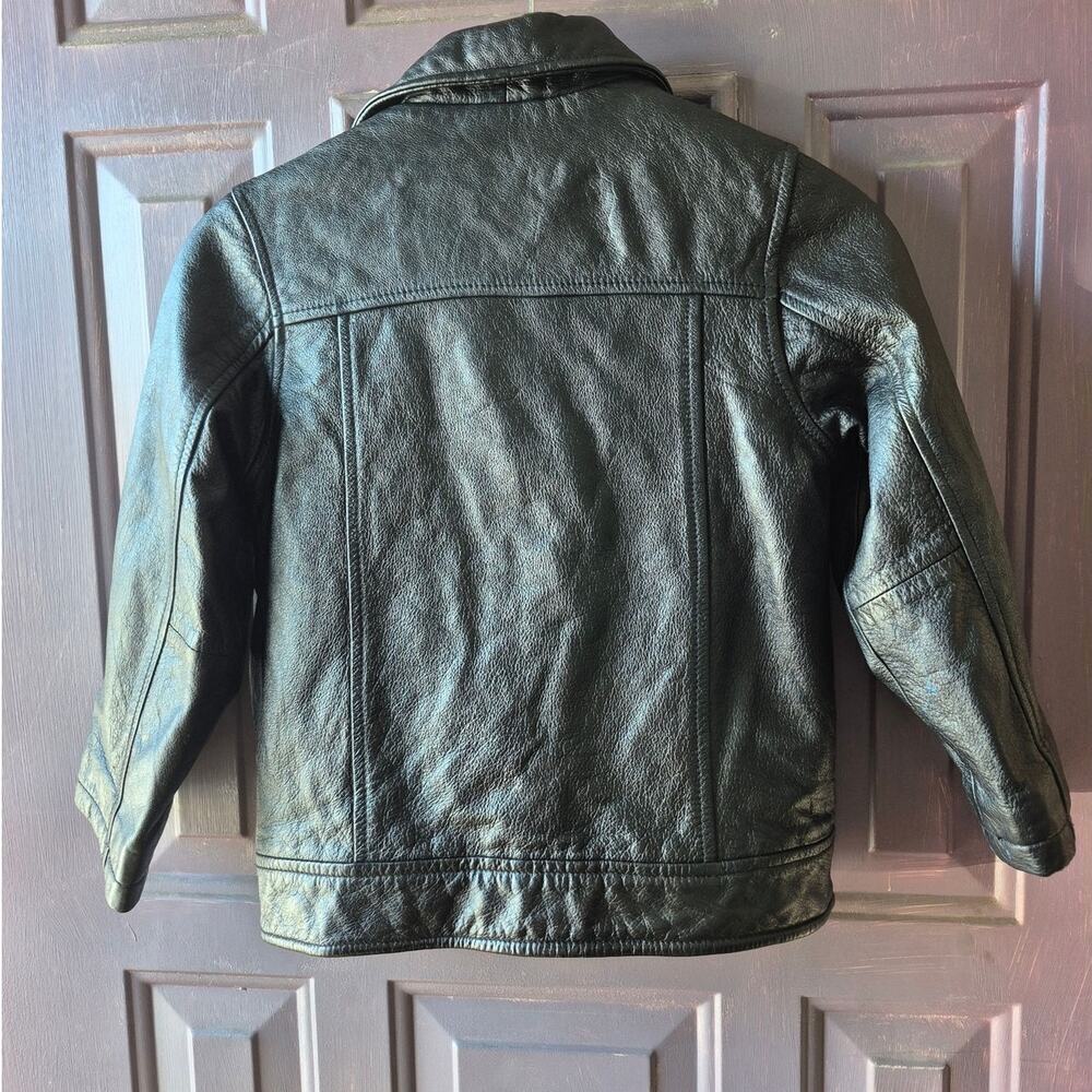 Vintage Wilsons leather M.Julian  black kids bomber jacket size small perfect! - Picture 2 of 9